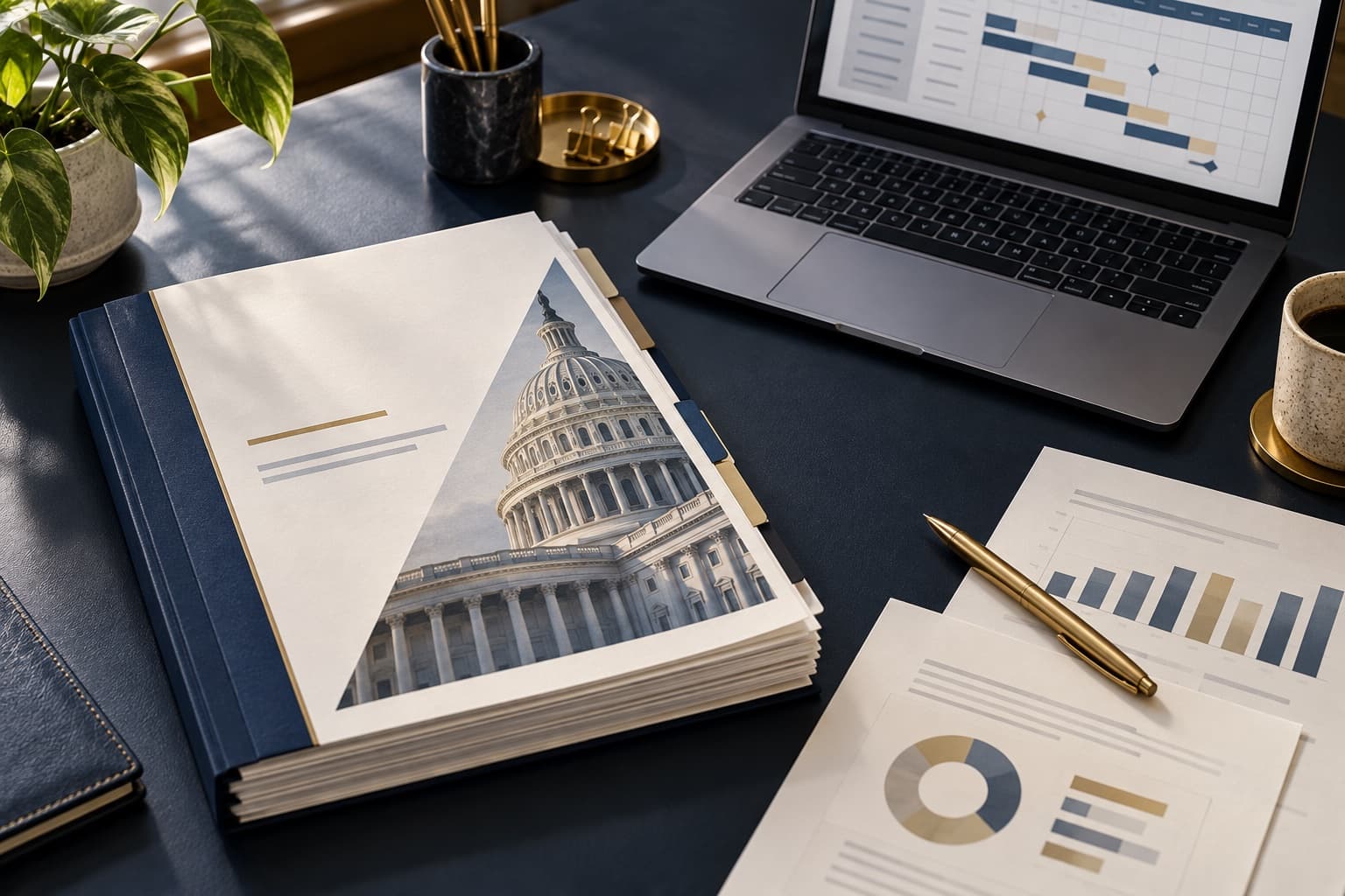 Proposal documents and notes being reviewed on a table